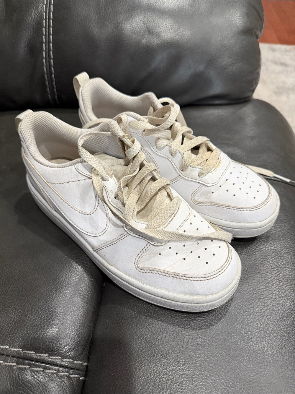 Nike Kids White and Cream Low-Top Sneakers